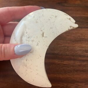 Snow Agate Crescent Moon Crystal